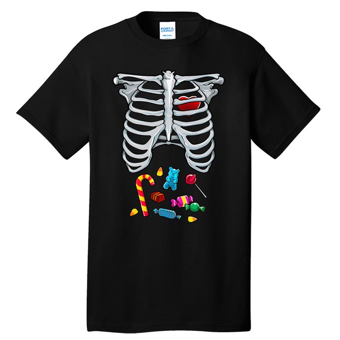 Halloween Costume XRay Skeleton Rib Heart Candy Adult Tall T-Shirt