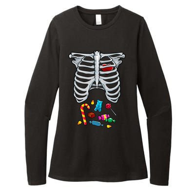 Halloween Costume XRay Skeleton Rib Heart Candy Adult Womens CVC Long Sleeve Shirt