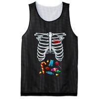 Halloween Costume XRay Skeleton Rib Heart Candy Adult Mesh Reversible Basketball Jersey Tank