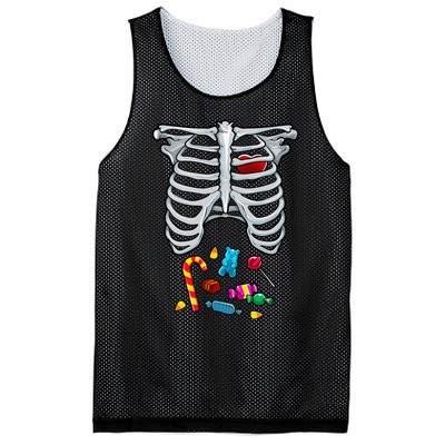 Halloween Costume XRay Skeleton Rib Heart Candy Adult Mesh Reversible Basketball Jersey Tank