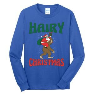 Hairy Christmas Xmas Camping Camper Hiking Season Holidays Gift Tall Long Sleeve T-Shirt