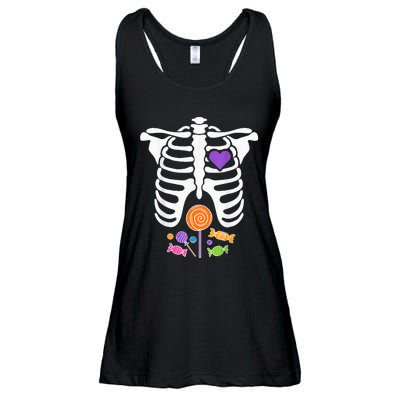 Halloween Candy Xray Skeleton Costume Ladies Essential Flowy Tank