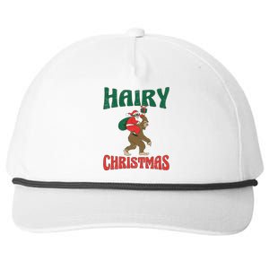 Hairy Christmas Xmas Camping Camper Hiking Season Holidays Cool Gift Snapback Five-Panel Rope Hat