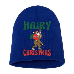 Hairy Christmas Xmas Camping Camper Hiking Season Holidays Cool Gift Short Acrylic Beanie