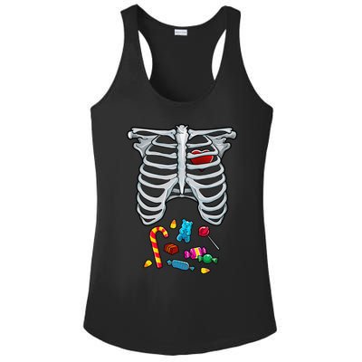 Halloween Costume XRay Skeleton Rib Heart Candy Ladies PosiCharge Competitor Racerback Tank