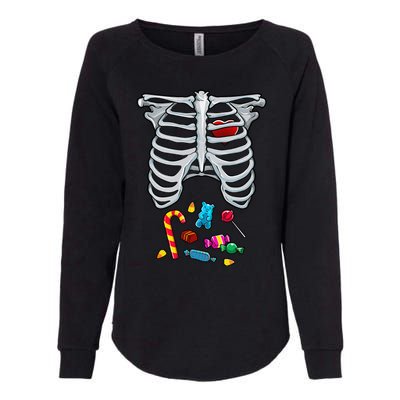 Halloween Costume XRay Skeleton Rib Heart Candy Womens California Wash Sweatshirt