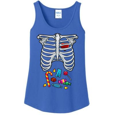 Halloween Costume XRay Skeleton Rib Heart Candy Ladies Essential Tank