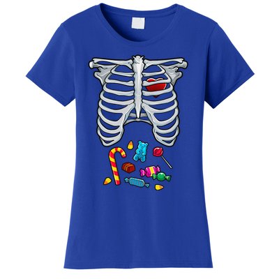 Halloween Costume XRay Skeleton Rib Heart Candy Women's T-Shirt