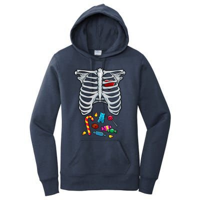 Halloween Costume XRay Skeleton Rib Heart Candy Women's Pullover Hoodie