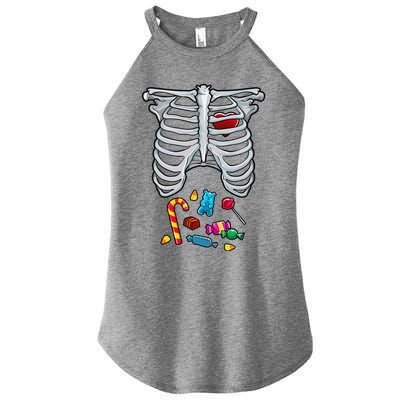 Halloween Costume XRay Skeleton Rib Heart Candy Women’s Perfect Tri Rocker Tank