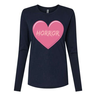 Horror Creepy Yami Kawaii Pastel Grunge Valentines Heart Womens Cotton Relaxed Long Sleeve T-Shirt