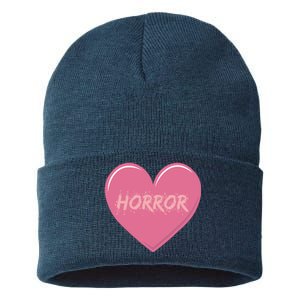 Horror Creepy Yami Kawaii Pastel Grunge Valentines Heart Sustainable Knit Beanie