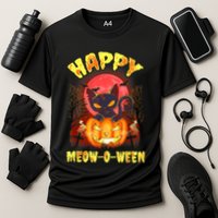 Halloween Cat Zombie Jack O Lantern Happy MeowOWeen Kitten Performance Shirt