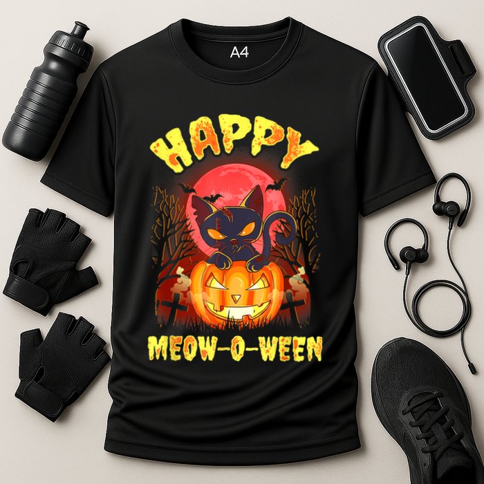 Halloween Cat Zombie Jack O Lantern Happy MeowOWeen Kitten Performance Shirt