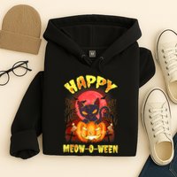 Halloween Cat Zombie Jack O Lantern Happy MeowOWeen Kitten Hoodie