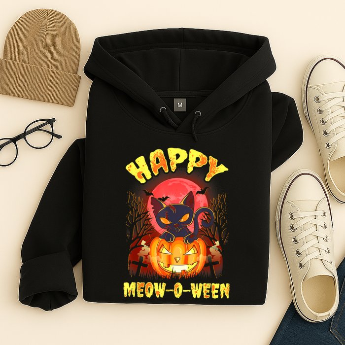 Halloween Cat Zombie Jack O Lantern Happy MeowOWeen Kitten Hoodie