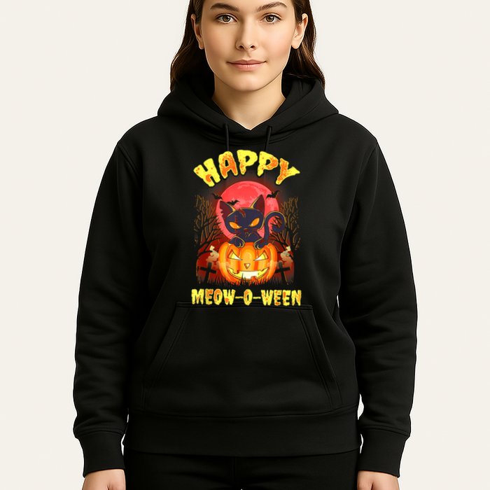 Halloween Cat Zombie Jack O Lantern Happy MeowOWeen Kitten Hoodie