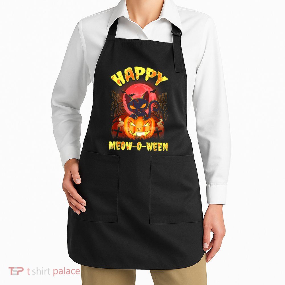 Halloween Cat Zombie Jack O Lantern Happy MeowOWeen Kitten Apron