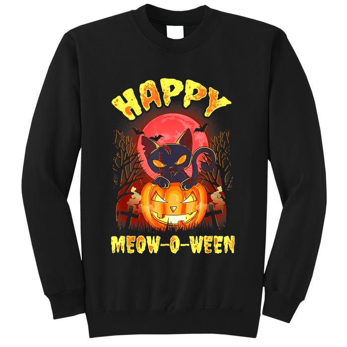 Halloween Cat Zombie Jack O Lantern Happy MeowOWeen Kitten Sweatshirt