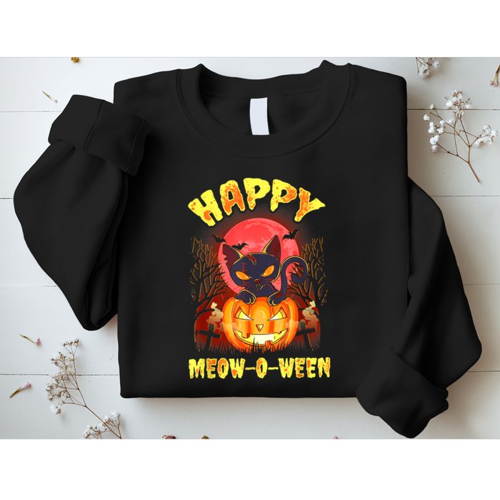 Halloween Cat Zombie Jack O Lantern Happy MeowOWeen Kitten Sweatshirt