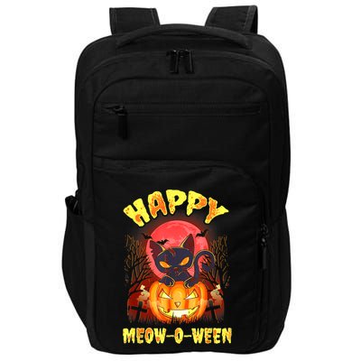 Halloween Cat Zombie Jack O Lantern Happy MeowOWeen Kitten Impact Tech Backpack