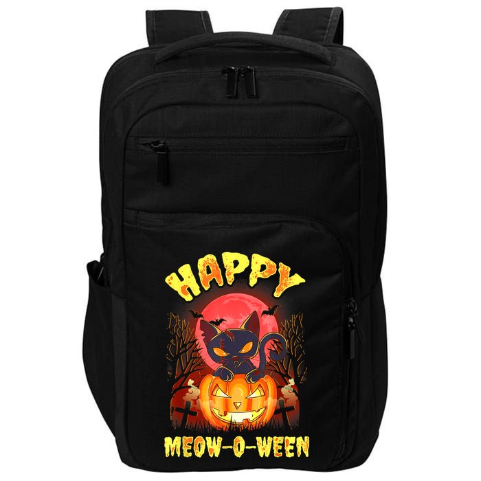 Halloween Cat Zombie Jack O Lantern Happy MeowOWeen Kitten Impact Tech Backpack