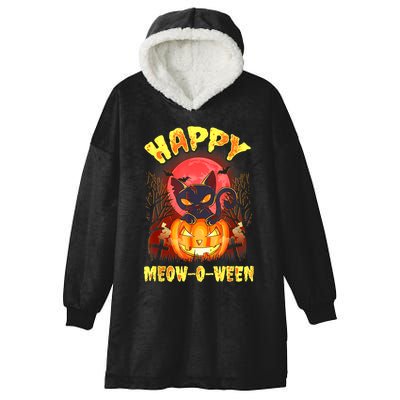 Halloween Cat Zombie Jack O Lantern Happy MeowOWeen Kitten Hooded Wearable Blanket