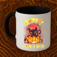 Halloween Cat Zombie Jack O Lantern Happy MeowOWeen Kitten Mug