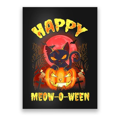 Halloween Cat Zombie Jack O Lantern Happy MeowOWeen Kitten Poster