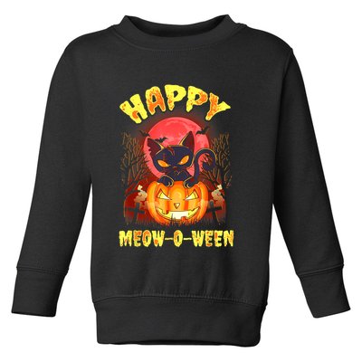 Halloween Cat Zombie Jack O Lantern Happy MeowOWeen Kitten Toddler Sweatshirt