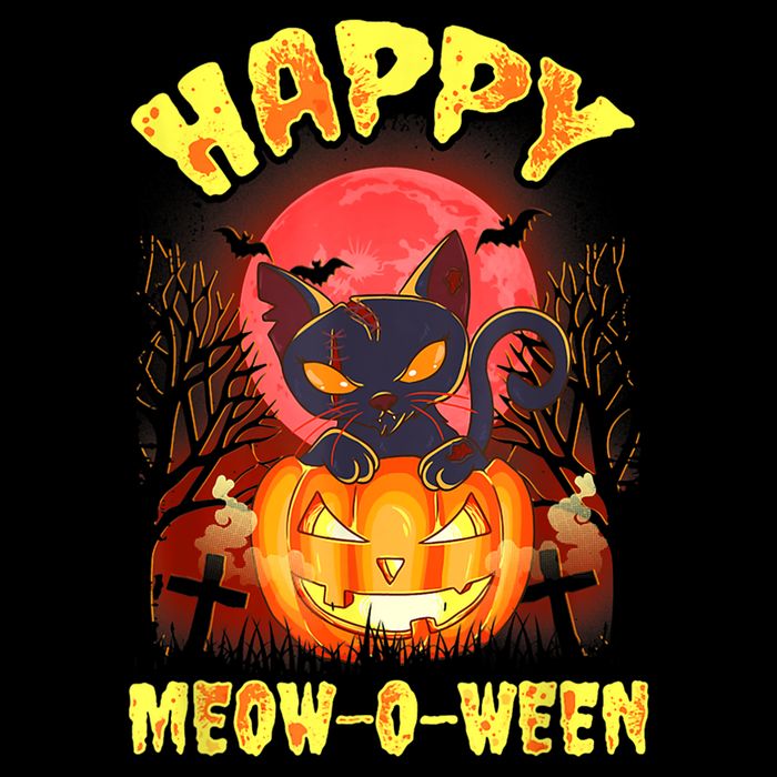Halloween Cat Zombie Jack O Lantern Happy MeowOWeen Kitten Toddler Sweatshirt