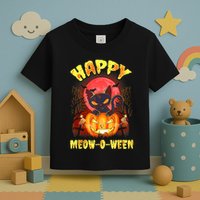 Halloween Cat Zombie Jack O Lantern Happy MeowOWeen Kitten Toddler T-Shirt