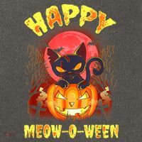 Halloween Cat Zombie Jack O Lantern Happy MeowOWeen Kitten Cotton Canvas Backpack