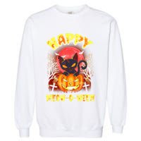 Halloween Cat Zombie Jack O Lantern Happy MeowOWeen Kitten Garment-Dyed Sweatshirt
