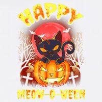 Halloween Cat Zombie Jack O Lantern Happy MeowOWeen Kitten Garment-Dyed Sweatshirt