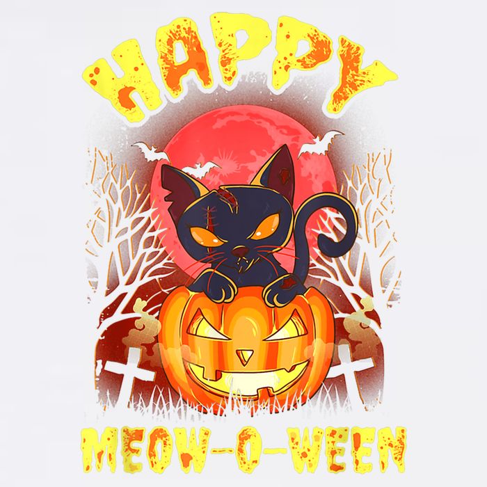 Halloween Cat Zombie Jack O Lantern Happy MeowOWeen Kitten Garment-Dyed Sweatshirt