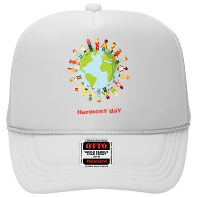 Harmony Day 21st Of March High Crown Mesh Back Trucker Hat