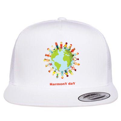 Harmony Day 21st Of March Flat Bill Trucker Hat