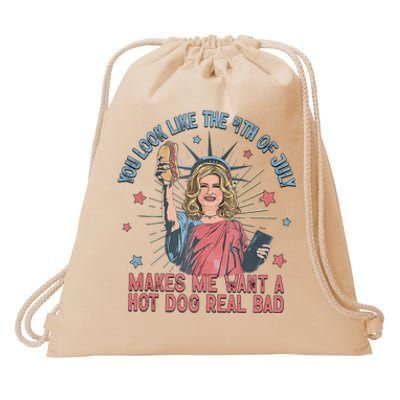 Hot Dog 4th Of July Funny Tank Top Drawstring Bag