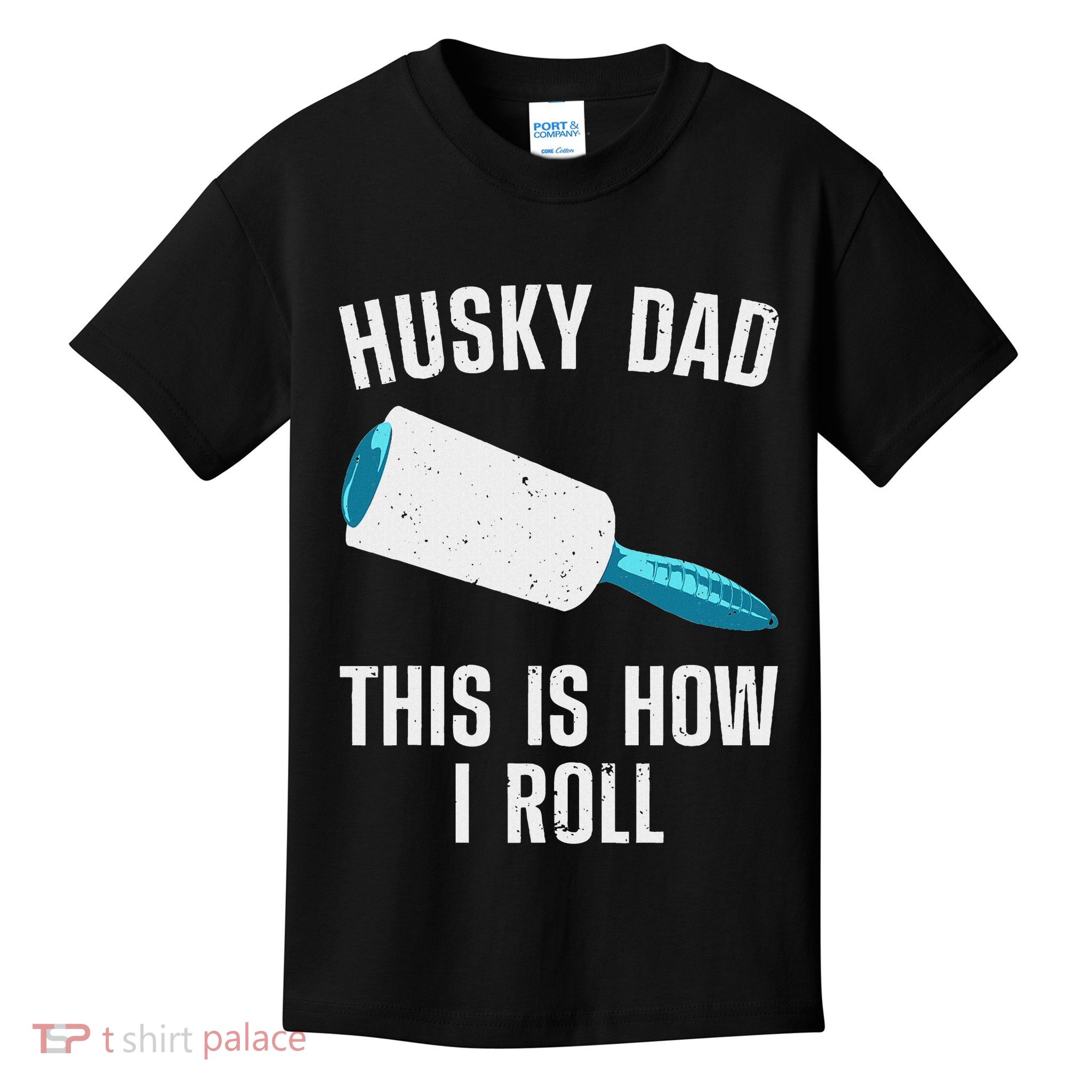 Husky Dad Art For Father Men Husky Lover Siberian Husky Dog Kids T-Shirt