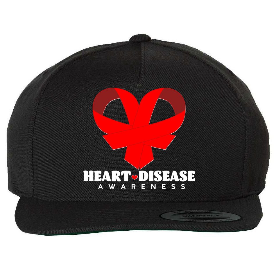 Heart Disease Awareness Red Heart Ribbons Wool Snapback Cap