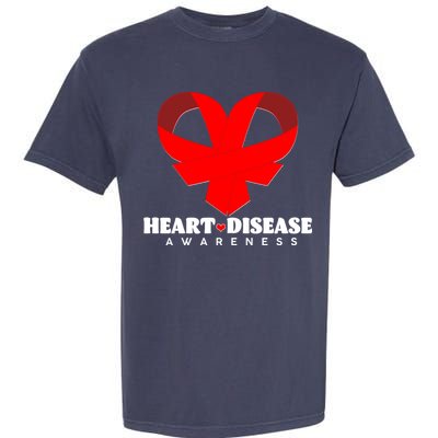 Heart Disease Awareness Red Heart Ribbons Garment-Dyed Heavyweight T-Shirt