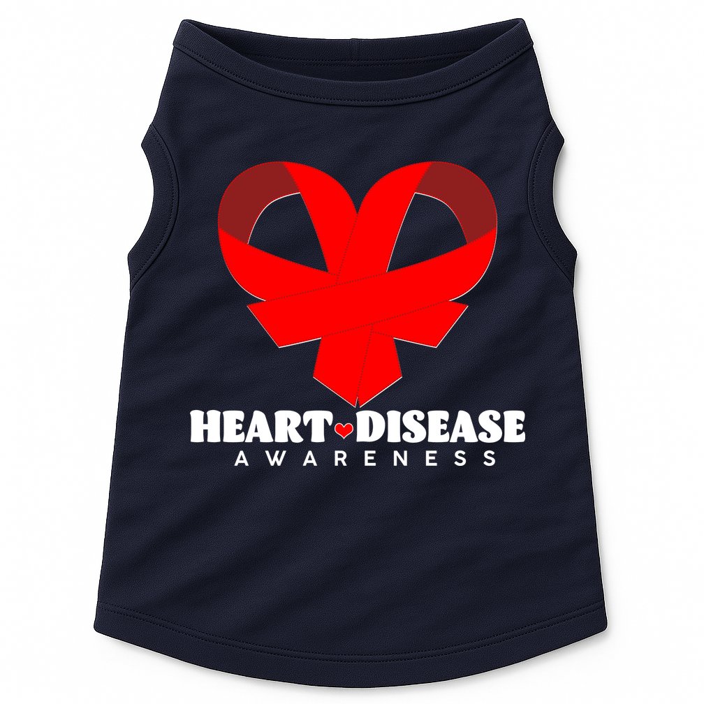 Heart Disease Awareness Red Heart Ribbons Doggie Tank