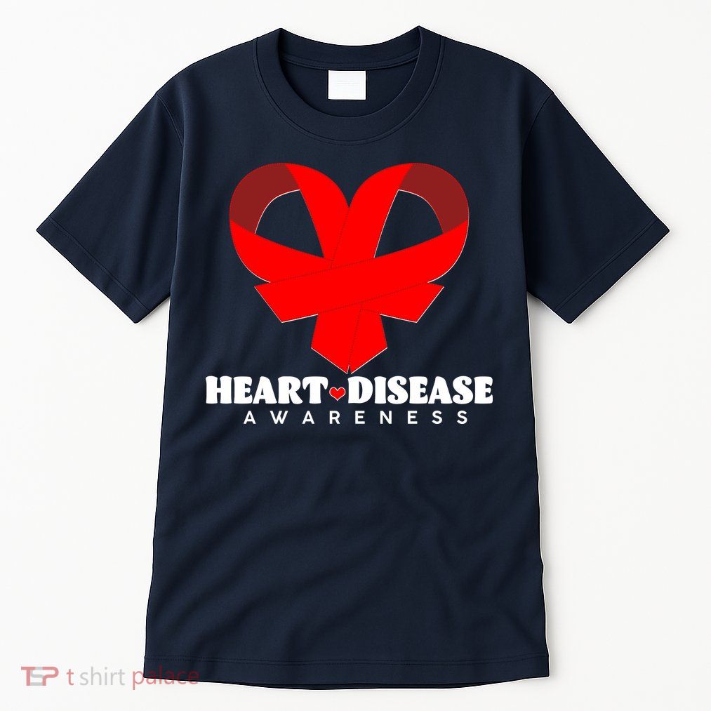 Heart Disease Awareness Red Heart Ribbons Tall T-Shirt