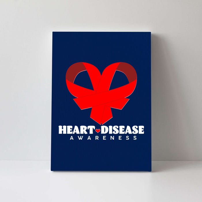 Heart Disease Awareness Red Heart Ribbons Canvas