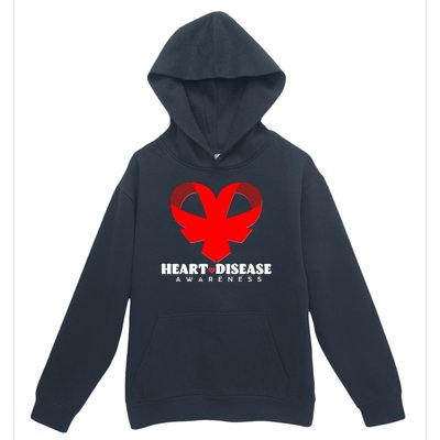 Heart Disease Awareness Red Heart Ribbons Urban Pullover Hoodie