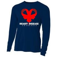 Heart Disease Awareness Red Heart Ribbons Cooling Performance Long Sleeve Crew