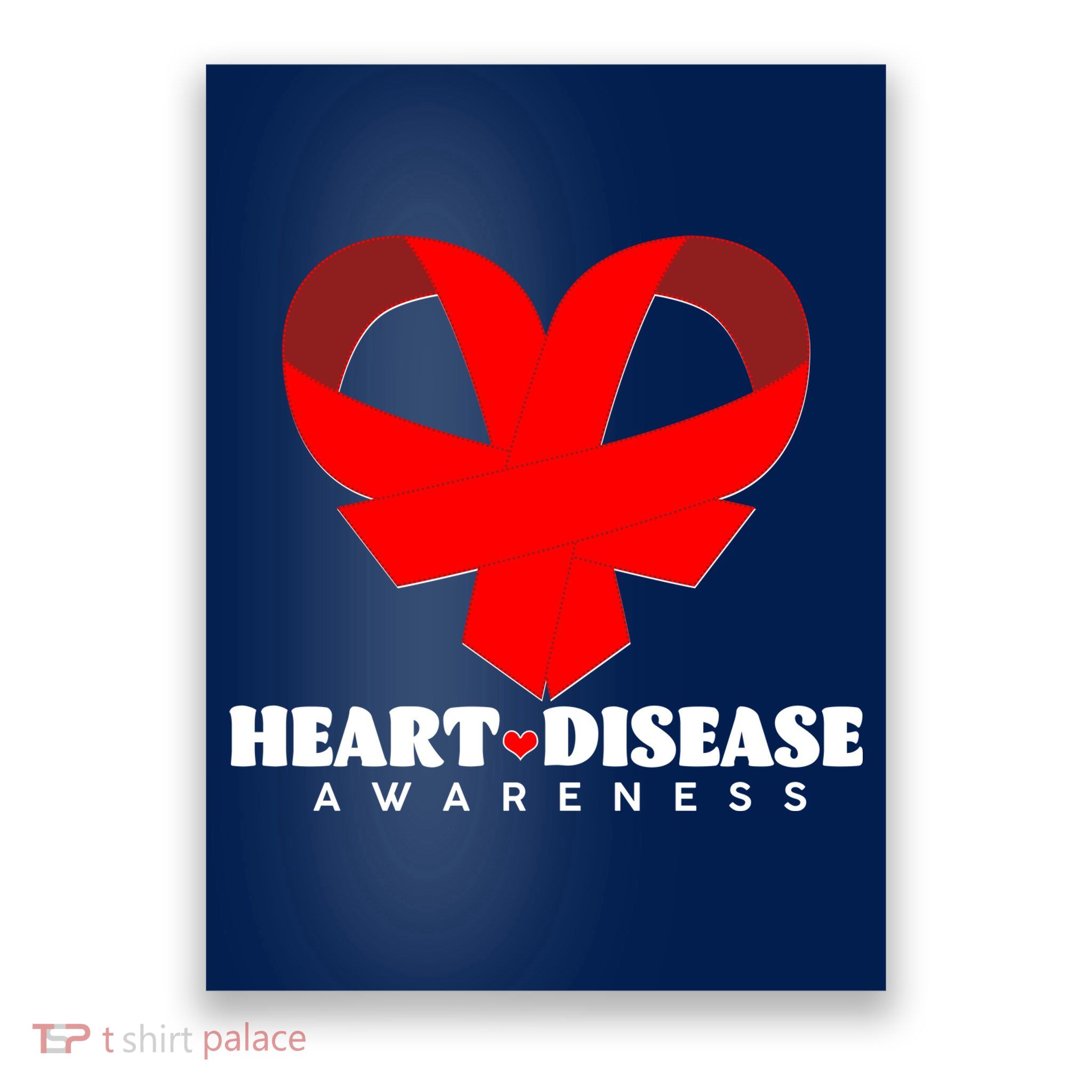 Heart Disease Awareness Red Heart Ribbons Poster