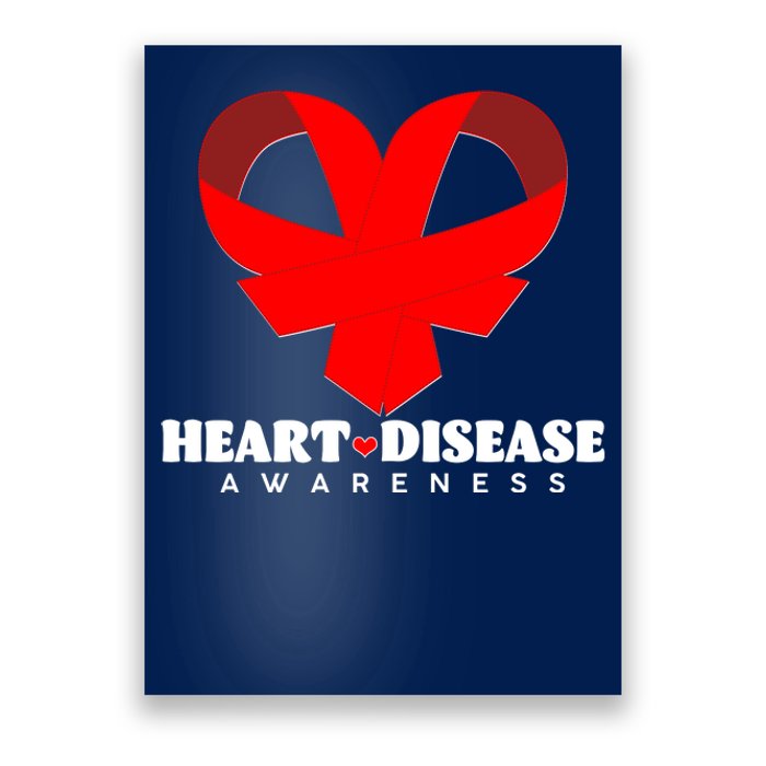 Heart Disease Awareness Red Heart Ribbons Poster