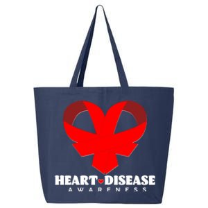 Heart Disease Awareness Red Heart Ribbons 25L Jumbo Tote